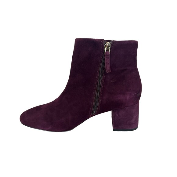 WHBM White House Black Market Ankle Boots Womens 8.5 Zeek Studded Wine Suede - Picture 5 of 12